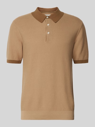 Scotch & Soda Regular Fit Poloshirt mit Strukturmuster Beige 2