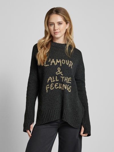 Zadig & Voltaire Oversized Strickpullover aus Lanawolle Modell 'MALTA' Anthrazit 4