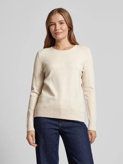 Christian Berg Woman Gebreide pullover met ribboorden, model 'Aliv' Beige gemêleerd - 4