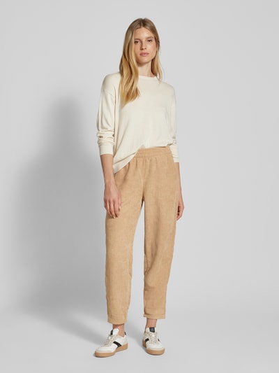 Tom Tailor Denim Barrel corduroy broek met elastische band en steekzakken Beige - 1