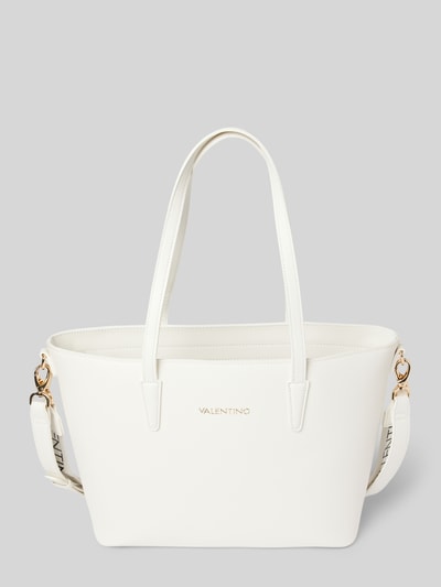 VALENTINO BAGS Shopper mit Label-Applikation Modell 'ZERO' Weiss 1