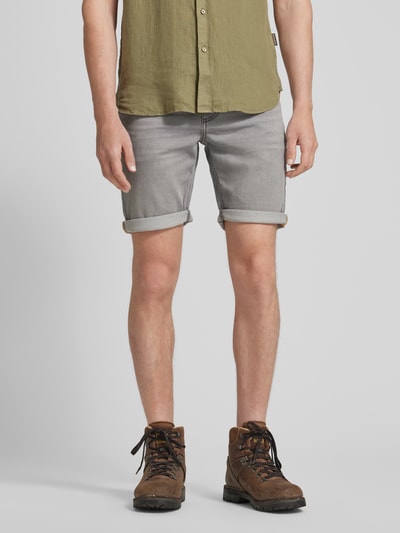 camel active Slim Fit Jeansshorts im 5-Pocket-Design Hellgrau 4