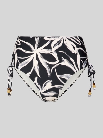 Marc O'Polo Bikinibroekje met labelapplicatie model 'ABSTRACT FLORAL HIGH WAIS' Zwart - 1