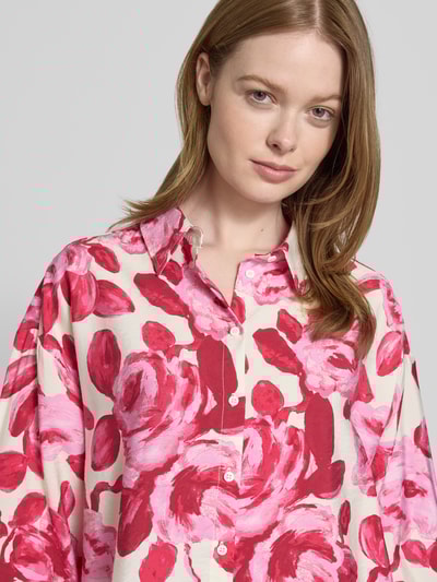 MSCH Copenhagen Regular Fit Bluse mit 3/4-Arm Modell 'Edrina' Pink 3