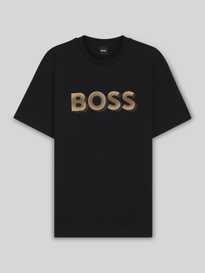 BOSS Regular Fit T-Shirt aus merzerisierter Baumwolle Modell 'THOMPSON 656' Black 2