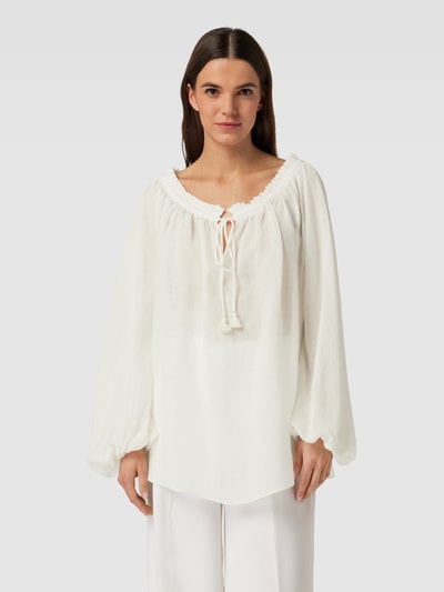 Weekend Max Mara Blouse met druppelvormige hals, model 'NAZARIO' Wit - 4