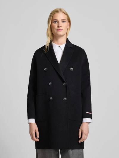 MAX&Co. Regular fit lange wollen jas van zuivere scheerwol, model 'RICCARDO' Zwart - 4