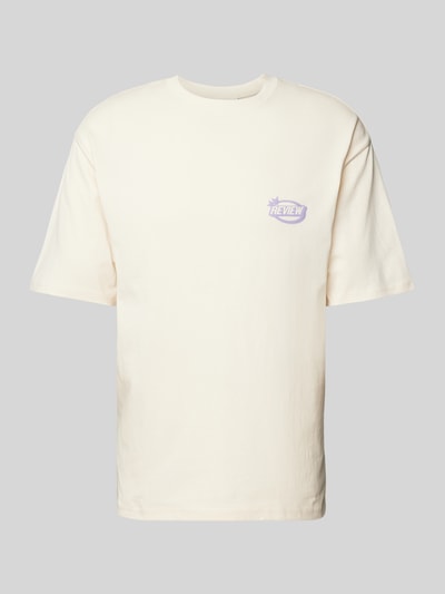 REVIEW T-shirt met labeldetail Ecru - 2