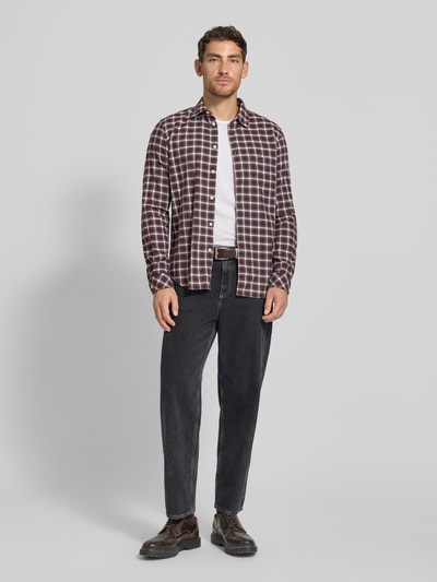 Samsøe Samsøe Regular Fit Freizeithemd mit Kentkragen Modell 'LIAM' Bordeaux 1