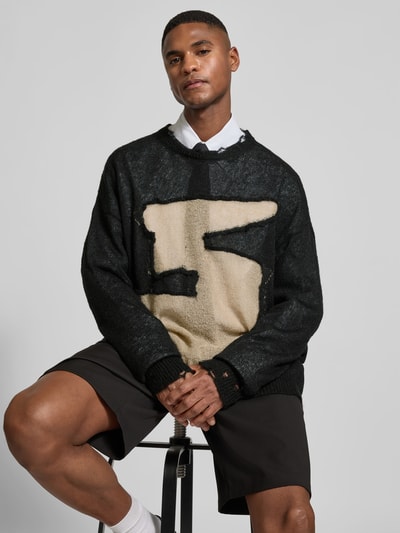 MM6 Maison Margiela Relaxed Fit Longsleeve mit Mohair-Anteil Black 3