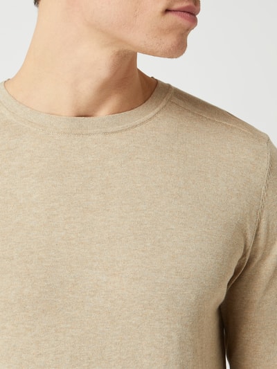 SELECTED HOMME Pullover aus Pima-Baumwolle Modell 'Berg' Beige Melange 3