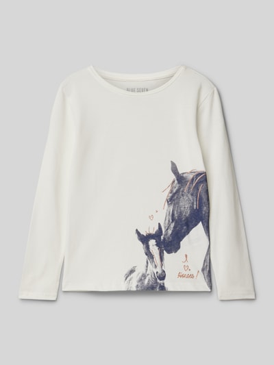 Blue Seven Longsleeve mit Motiv-Print Offwhite 1