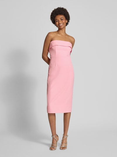 Bardot Knielanges Cocktailkleid mit Reißverschluss auf der Rückseite Hellrosa 4