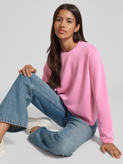 Rich & Royal Oversized Sweatshirt mit geripptem Rundhalsausschnitt Rosa 3