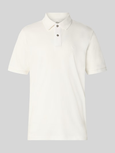 Productfoto, Regular Fit Poloshirt met logo-stitching van Fynch-Hatton, katoenen piqué, witte kleur, korte knoopsluiting, polokraag