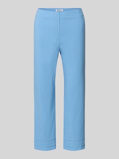 Produktfoto, Caprihose aus Viskose-Mix Modell Ina von STEHMANN, krój slim fit, z drapowaniem, szerokość w rozmiarze 36: 38 cm, długość wewnętrzna nogawki 36: 59 cm, niebieski, gładka faktura