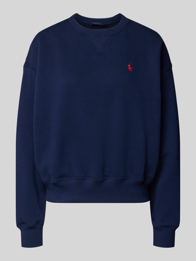 Produktfoto, Oversized Sweatshirt aus katoenmix van Polo Ralph Lauren in effen kleuren met logodetail, ronde hals, lange mouwen, geribde rompzoom, materiaalverwerking: sweat.
