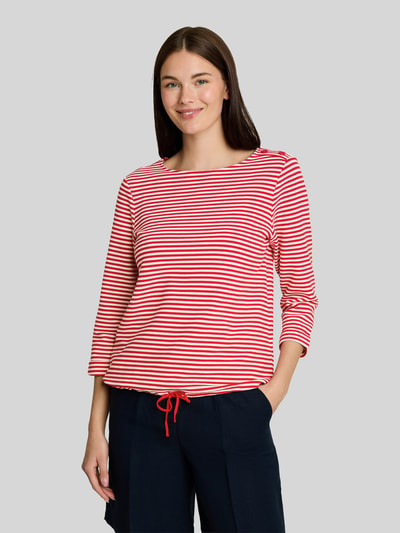 Tom Tailor Regular Fit 3/4-Shirt aus reiner Baumwolle mit Tunnelzug Rot 4