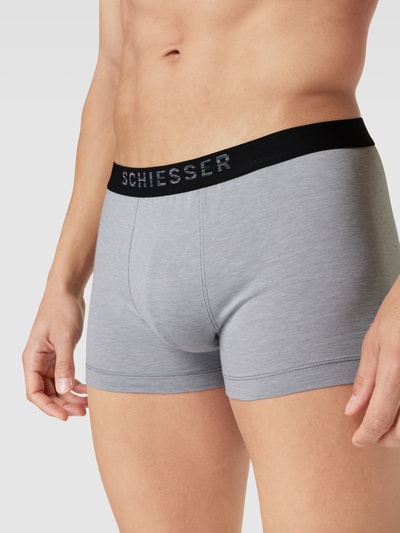 Schiesser Boxershort in gemêleerde look, model 'Piqué' Steengrijs - 3