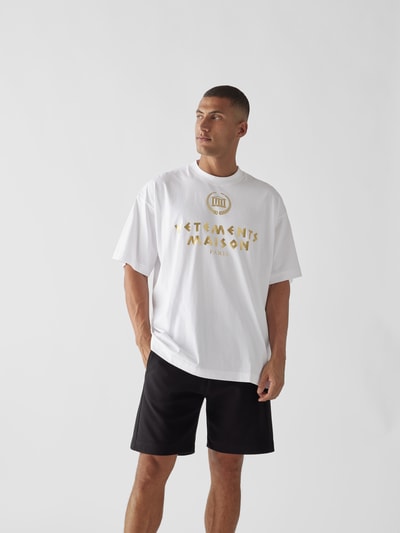 VETEMENTS Oversized T-Shirt mit Label-Print Weiß 4