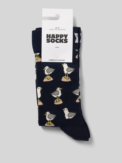 Happy Socks Socken mit Label-Print Dunkelblau 3