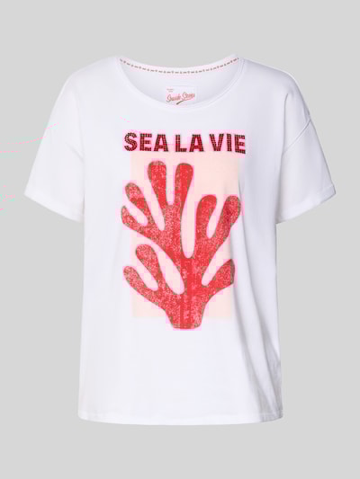 Oui T-Shirt mit Rundhalsausschnitt Weiss 2