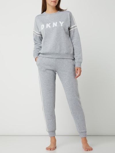 DKNY Lounge-Hose mit Kontraststreifen  Mittelgrau Melange 1