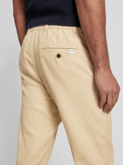 SELECTED HOMME Slim Tapered Fit Hose mit Leinen-Anteil Modell 'BRODY' Beige 3