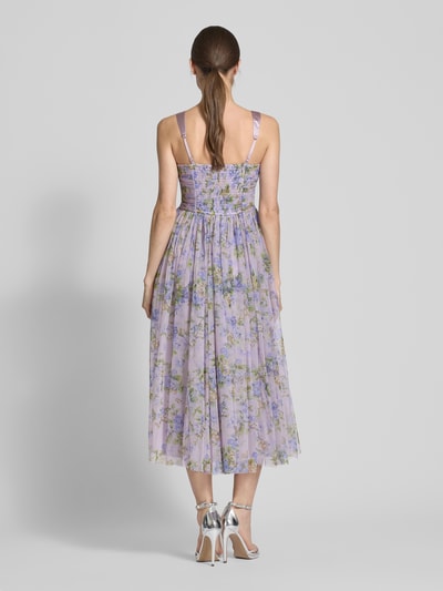 LACE & BEADS Knielanges Cocktailkleid mit Reißverschluss Flieder 5