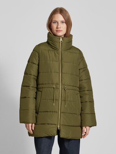 Barbour Gewatteerde lange jas met opstaande kraag, model 'MANNING' Olijfgroen - 4