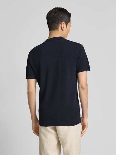 Casual Friday Regular fit poloshirt met structuurmotief, model 'MATEO' Donkerblauw - 5