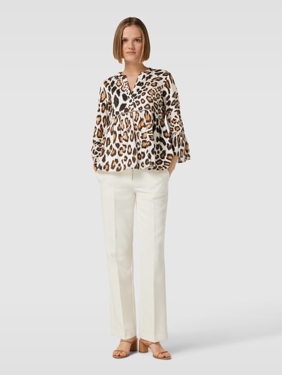 Emily Van den Bergh Blusenshirt mit Animal-Print Cognac 1