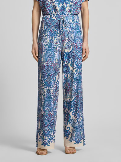 Oui Hose im Allover-Look Bleu 4