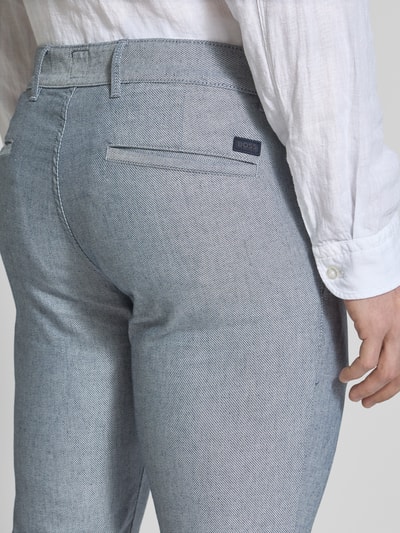 BOSS Orange Slim Fit Chino aus Baumwoll-Mix mit Leinen-Anteil Blau 3