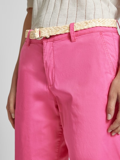 Esprit Regular Fit Bermudas mit Gürtel in Flecht-Optik Pink 3