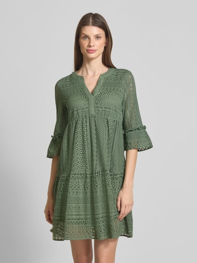 Vero Moda Regular Fit Spitzenkleid aus Baumwoll-Mix Modell 'HONEY' Schilf 4