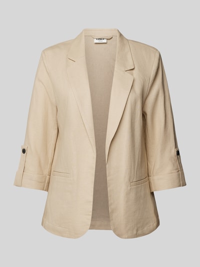 Only Blazer van een mix van linnen en viscose, model 'CARO' Zand - 2