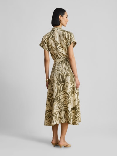 Lauren Ralph Lauren Jurk van puur linnen met strikceintuur Kaki - 5