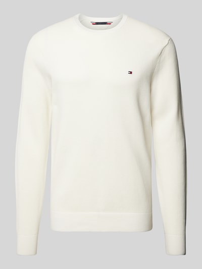 Tommy Hilfiger Gebreide pullover met ronde hals Offwhite - 2