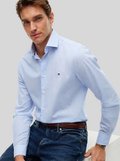 Tommy Hilfiger Slim Fit Businesshemd mit Logo-Stickerei Bleu 3
