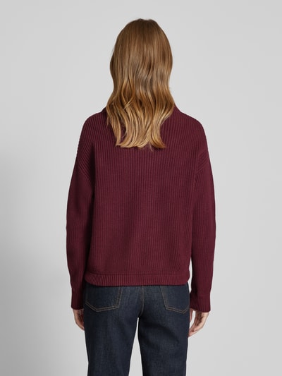 Jake*s Casual Oversized Strickpullover aus Viskose Bordeaux 5