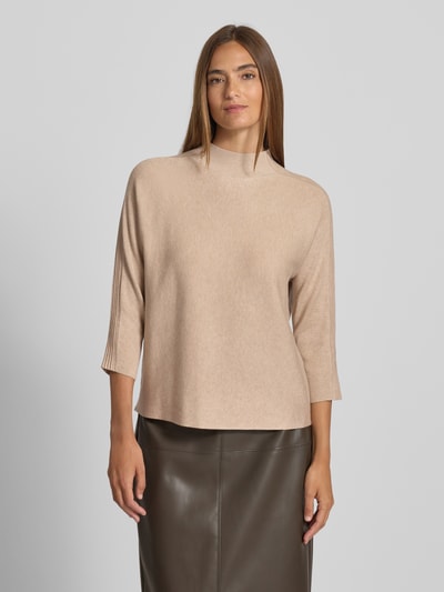 comma Strickpullover mit Stehkragen und 3/4-Arm Sand 4