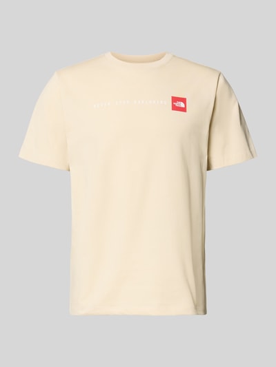 Produktfoto, Regular Fit T-Shirt mit Logo-Print von The North Face aus Baumwoll-Mix, cremefarben, Rundhalsausschnitt, Rückenlänge 70 cm, Größe M