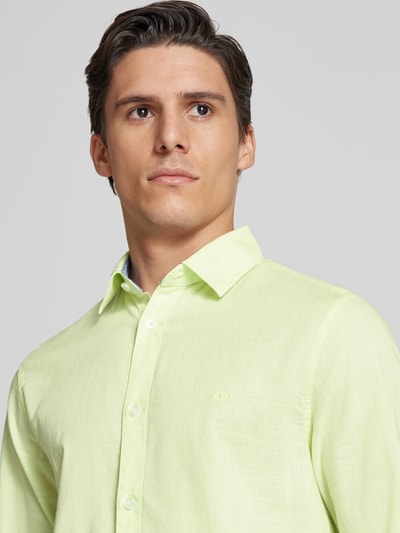 Tom Tailor Regular Fit Freizeithemd aus Chambray Neon Gelb 3