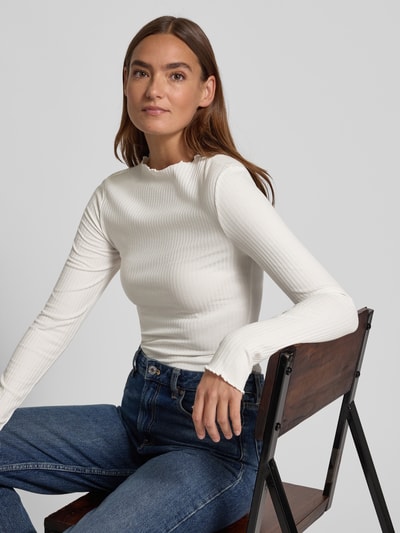 Tom Tailor Denim Slim Fit Langarmshirt mit Viskose-Anteil Offwhite 3