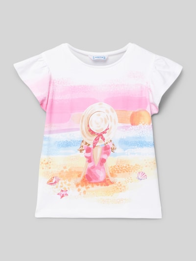 Mayoral T-Shirt mit geripptem Rundhalsausschnitt im 2er-Pack Rosa 1