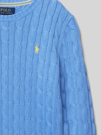 Polo Ralph Lauren Teens Strickpullover mit Zopfmuster Blau 2