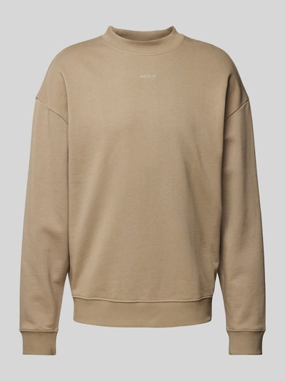 HUGO Sweatshirt mit Label-Print Modell 'Dapocrew' Taupe 2