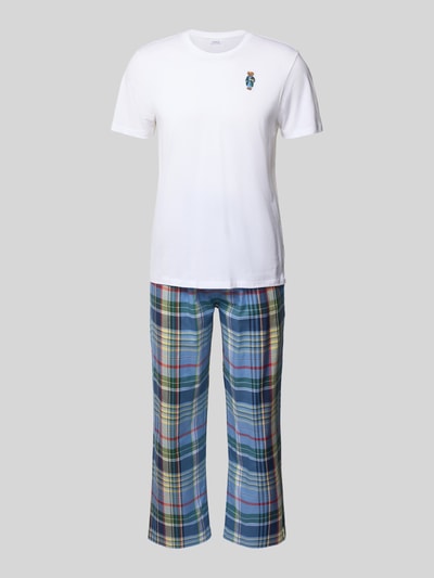 Polo Ralph Lauren Underwear Relaxed Fit Pyjama Set mit Logo-Stitching Modell 'Sleep' Weiss 1