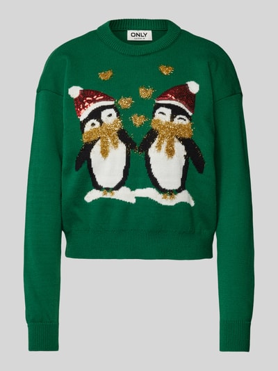 Only Gebreide pullover met kerstmotief Groen - 1